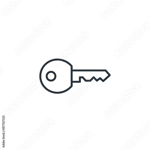 Simple Line Art Key Illustration for Security and Access Concepts