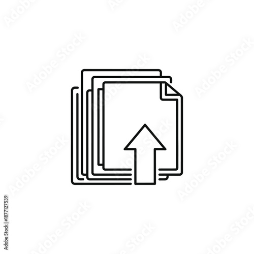 Upload and Share Documents Icon for Digital Files and Data Transfer
