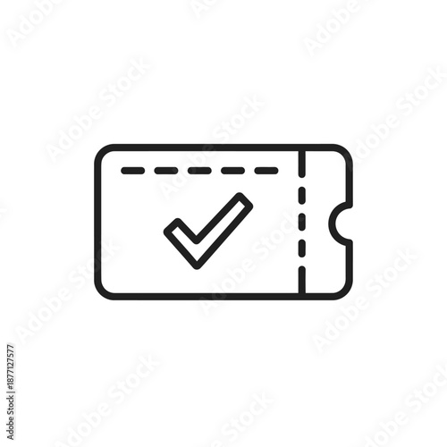 Simple Ticket with Checkmark for Admission or Event Entry Confirmation