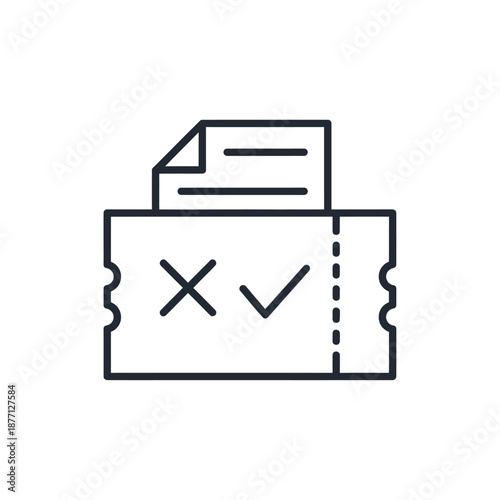 Simple Ticket with Checkmark and Cross Symbols for Event or Entry Verification
