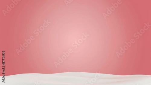 Soft pink background with white wavy surface.