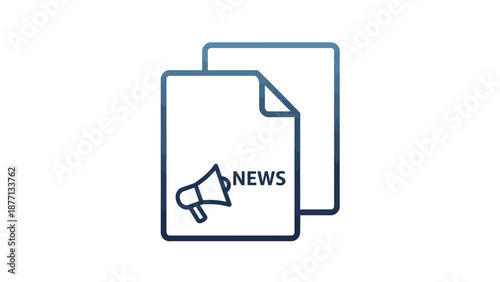 A document with a megaphone symbol and the word NEWS on it.