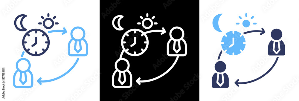 Obraz premium Job Shift triple icon