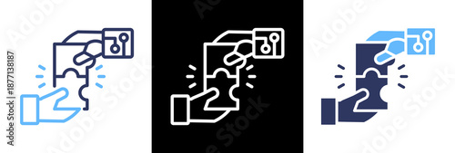 Robot Partner triple icon