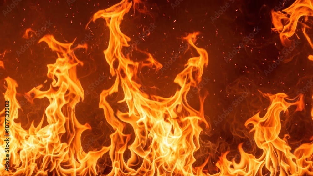 Fototapeta premium Intense and captivating flames create a mesmerizing fiery texture backdrop