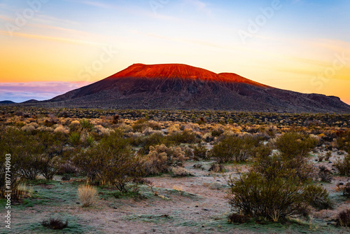 Принти на полотні Cinder cone volcanoes at sunset Mojave Desert