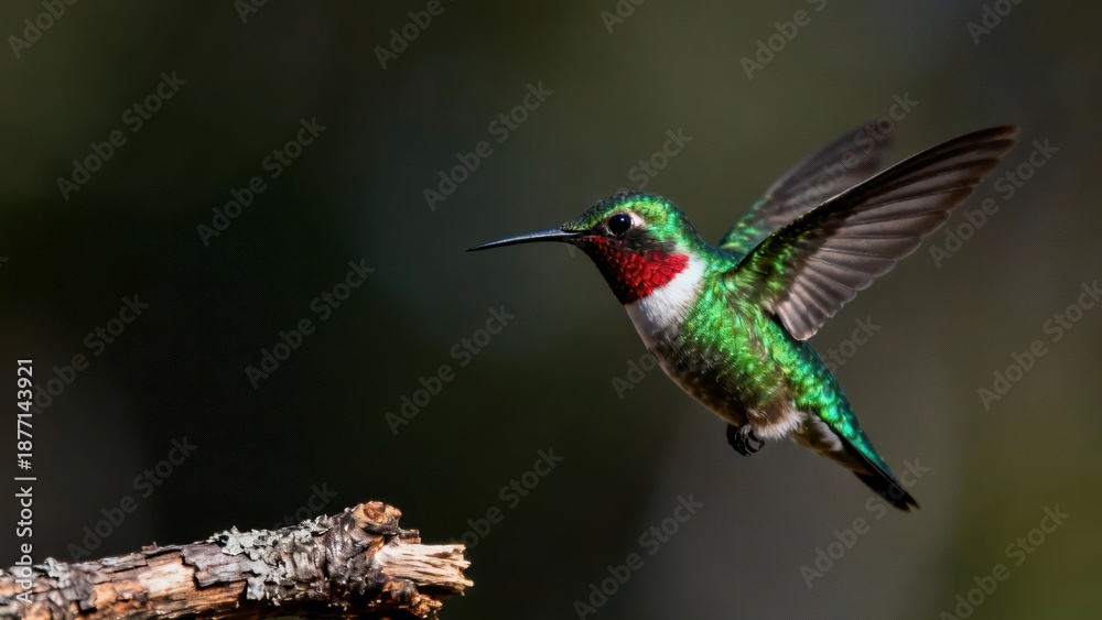 Fototapeta premium Vibrant Hummingbird in Flight