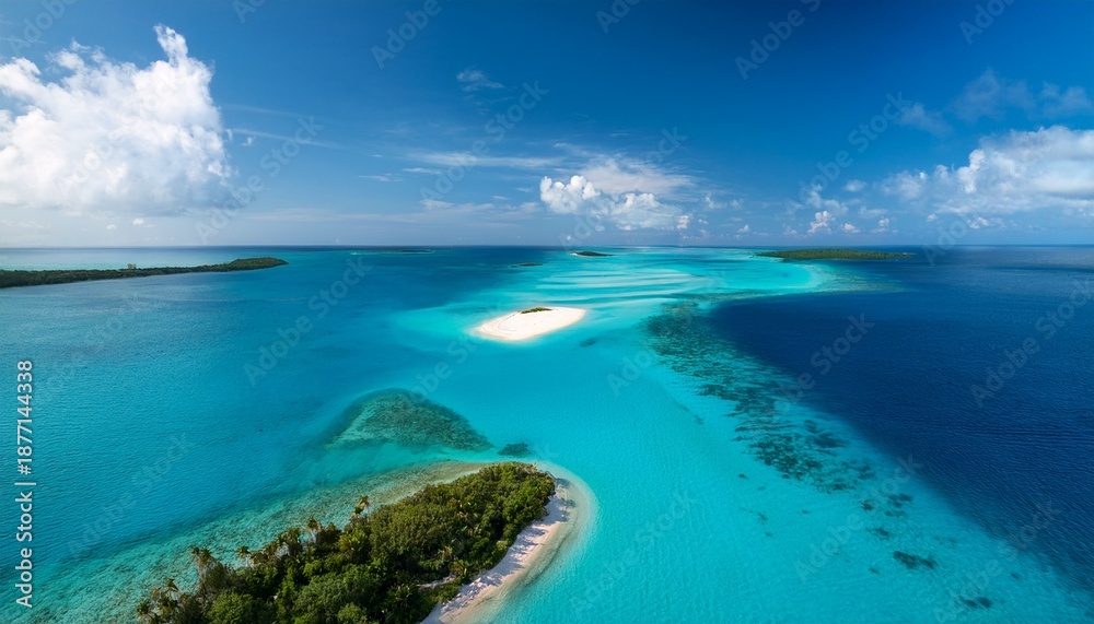 Obraz premium The Channel Separating North Bimini From South Bimini Is A Tropical Paradise Of Turquoise Blue Water In The Atlantic Ocean