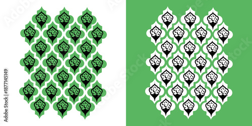 Islamic pattern made of green and white diamond shaped icons, perfect for Ramadhan pattern or Idul Fitri pattern designs