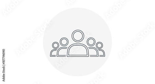 Outline of a group of people representing community and teamwork.