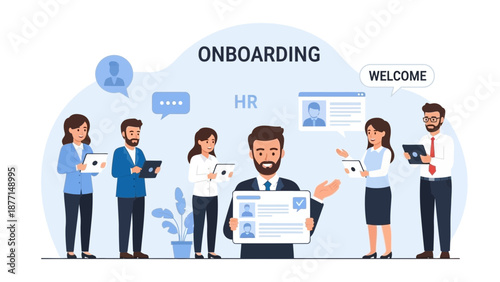 New Employee Onboarding Process, HR Welcome, Team Integration, Digital Recruitment