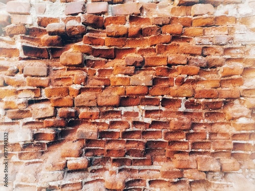 Background pale color old brick wall