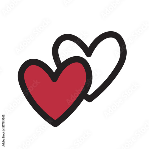 red heart on white background