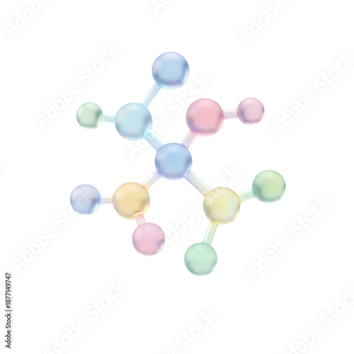 3D Glassmorphism Molecular Structure Icon - Pharmaceutical & Chem Tech