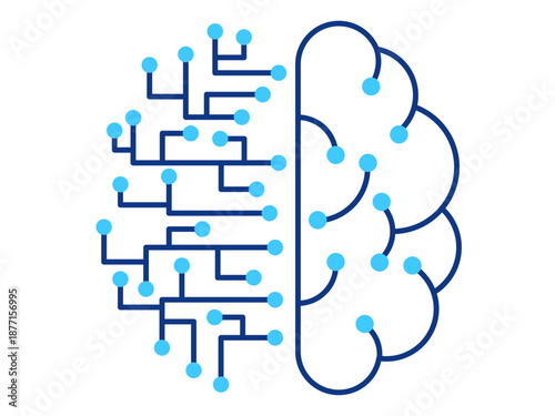 Artificial brain intelligence icon. Artificial Intelligence icon. Outline icon style. Simple vector illustration in modern thin line style.