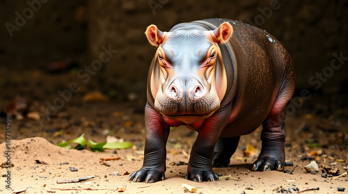 Pygmy Hippopotamus Portrait – Rare Small Hippo Wildlife