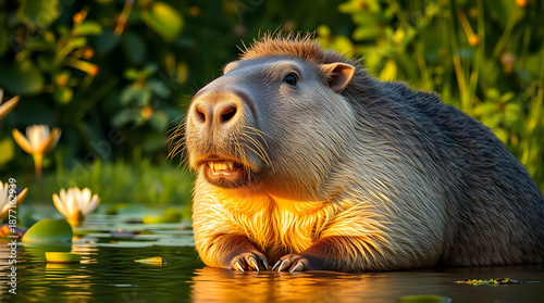 Capybara Calm Pose – World’s Largest Rodent Wildlife Portrait
