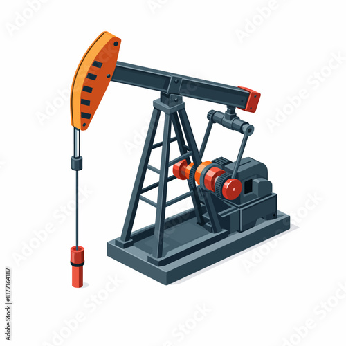 Bomba de petróleo en perspectiva isométrica