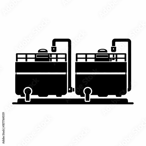 Tanques de lodo en blanco y negro