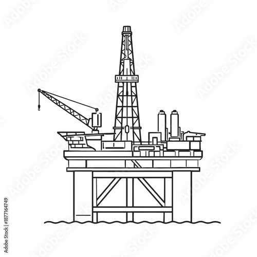 Plataforma petrolera offshore vectorial
