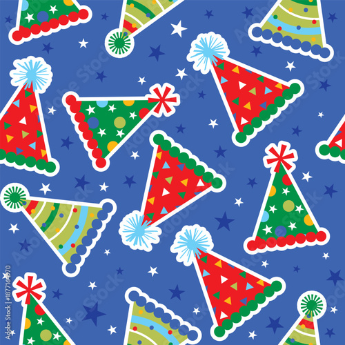 birthday seamless pattern with birthday hat design