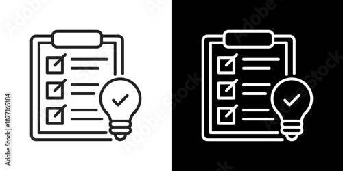 Strategy  Icon Set. Clean Line Design With Light And Dark Versions For Versatile Use 