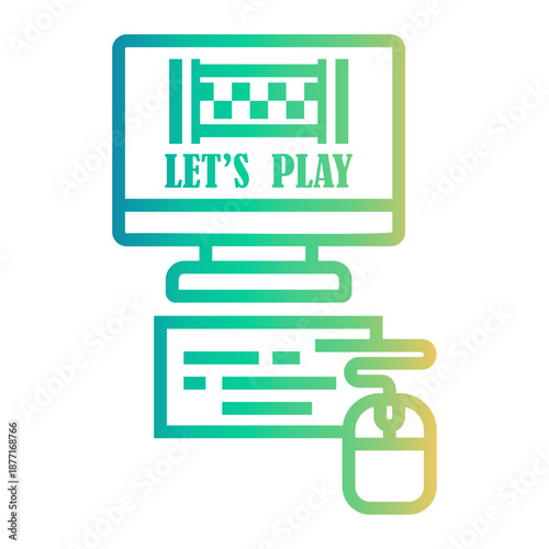 playing game Line Gradient Icon