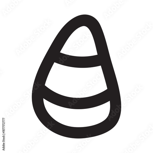 Halloween candy doodles featuring corn treats and sweet bonbons. Festive icon design with hand-drawn outlines, perfect for party decorations, trick-or-treat illustrations, and holiday crafts.