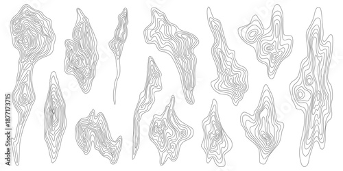 Wood texture imitation, set design elements, black lines on white background, vector design