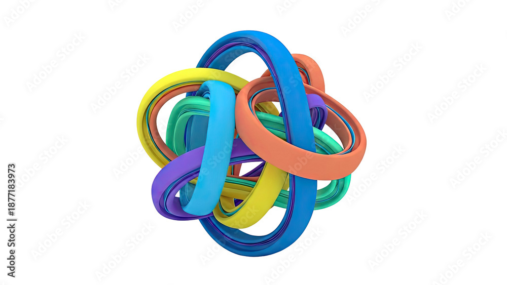 Fototapeta premium Colorful Abstract Intertwined Rings