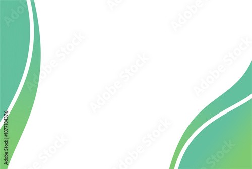 Abstract Gradient Leaves: An elegant abstract design featuring gradient green leaves gracefully framing a spacious background, evokes a sense of freshness and natural design.