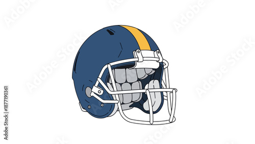 Football Helmet: Blue and Gold Team Gear