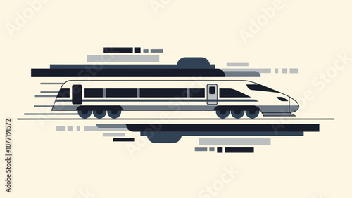 Modern High-Speed Train Moving Fast Abstract Background