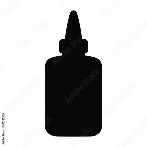 Simple silhouette vector illustration of a glue bottle in clean minimal style