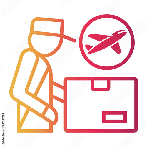 airport Line Gradient Icon