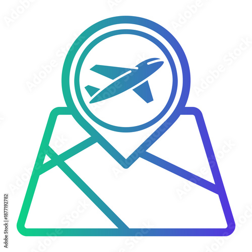 airport Line Gradient Icon