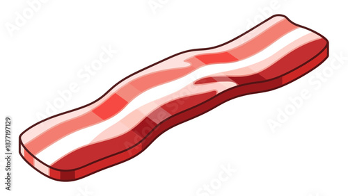 Crispy Bacon Strip Illustration for Breakfast