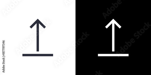 Upload icon concept with flat Black White Background. Vector illustration.