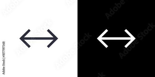 Expand icon concept with flat Black White Background. Vector illustration.