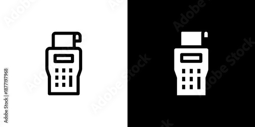 Point Of Service icon concept with flat Black White Background. Vector illustration.