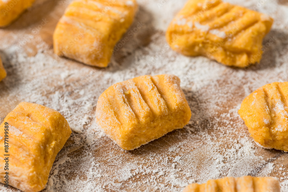 Fototapeta premium Homemade Raw Pumpkin Gnocchi Pasta