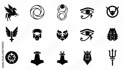 Collection of Mythological and Symbolic Icons.