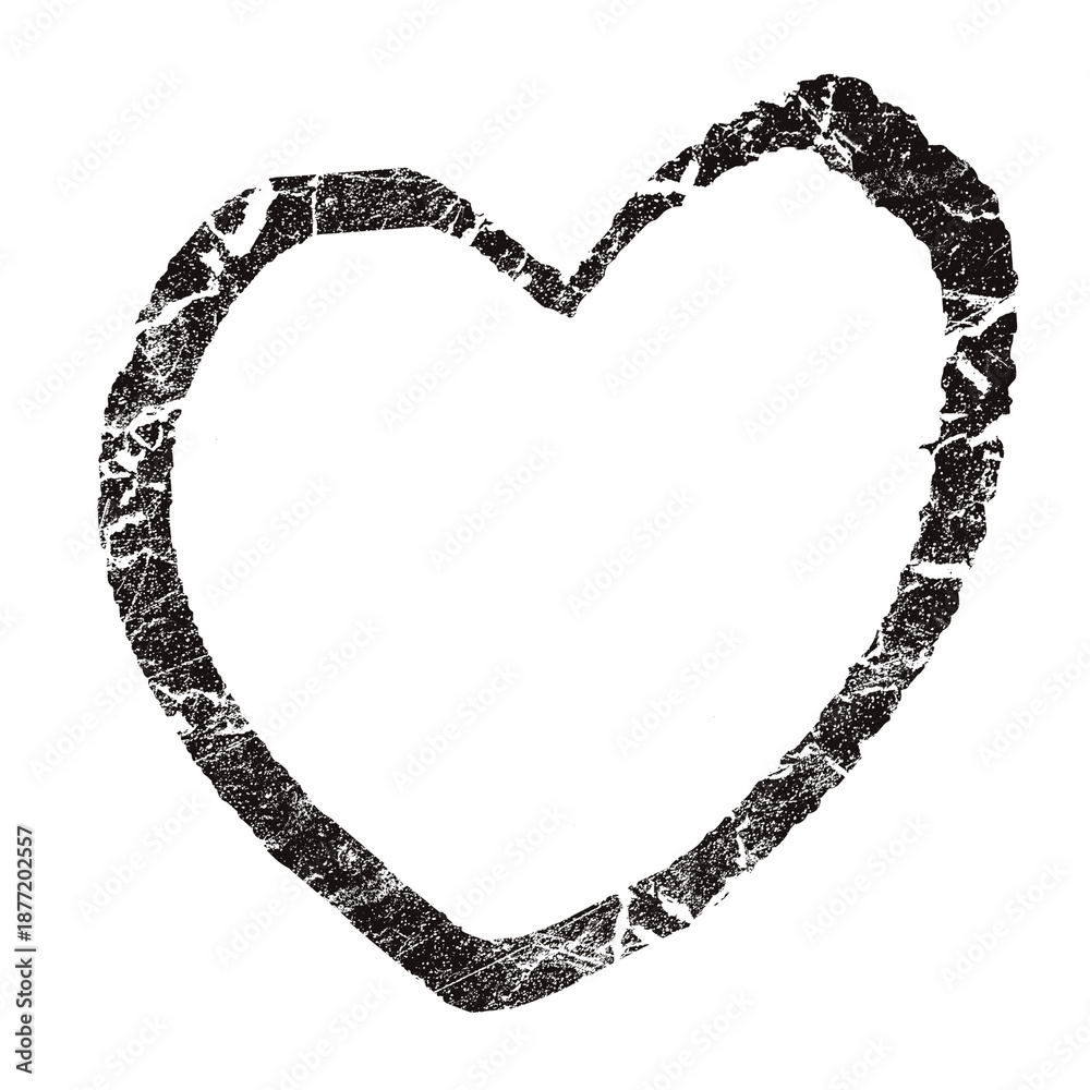 Obraz premium Heart brush png frame sticker, transparent background
