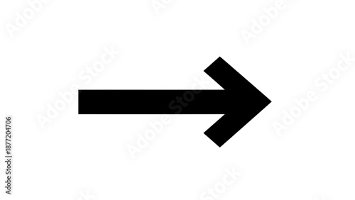 A minimalist white arrow points to the right on a black background