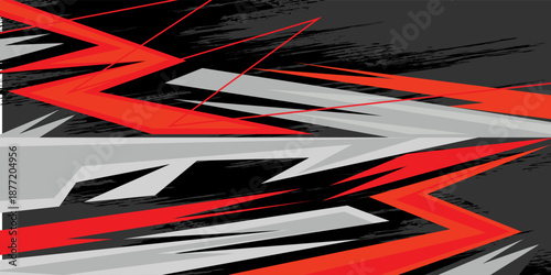 Racing Car Wrap Livery Design vector in a color red and black  file eps 10 print ready file