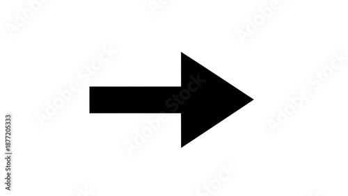 A minimalist white arrow points to the right on a black background