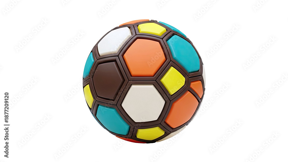 Fototapeta premium Colorful Hexagonal Soccer Ball