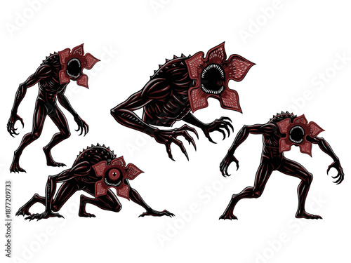 Black and Red the Iconic Demogorgon Creature
