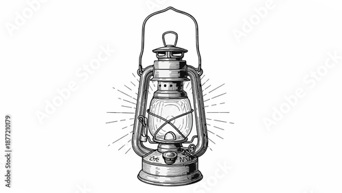 Vintage Lantern With Glowing Light