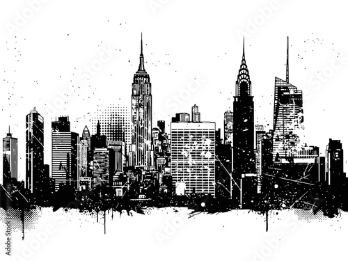 New York Skyline Grunge